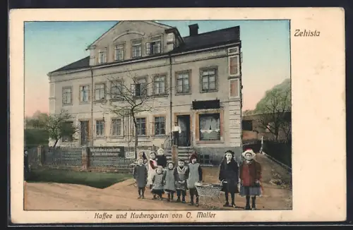 AK Zehista, Kaffee und Kuchengarten von O. Müller