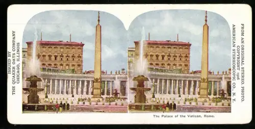 Stereo-Fotografie Lichtdruck American Stereosc. Co. New York, Ansicht Rome, the Palace of the Vatican