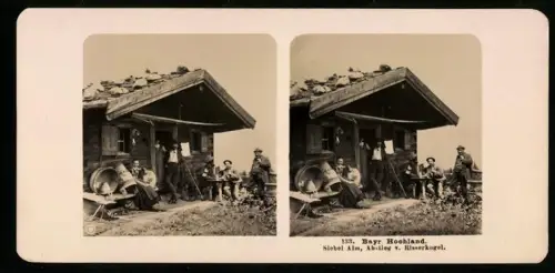 Stereo-Fotografie NPG, Ansicht Bad Wiessee, die Hütte der Siebel Alm