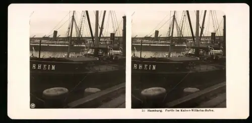 Stereo-Fotografie NPG, Ansicht Hamburg, Partie im Kasier-Wilhelm-Hafen