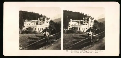 Stereo-Fotografie NPG, Ansicht Hinterriss, Jagdschloss des herzog von Coburg