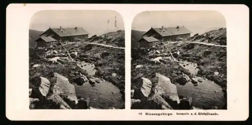 Stereo-Fotografie NPG, Ansicht Spindlermühle, die Elbfallbaude