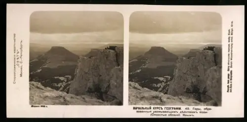 Stereo-Fotografie unbekannter Fotograf, Ansicht Krim, durch Wasserwirkung entstandenen Berger auf der Krim