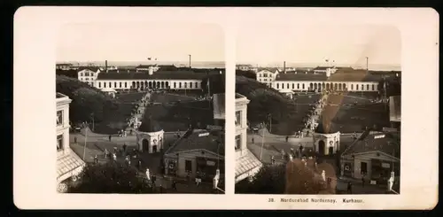 Stereo-Fotografie NPG, Ansicht Norderney, Blick auf das Kurhaus und Pavillon
