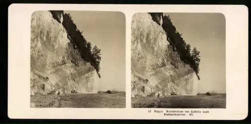 Stereo-Fotografie NPG, Ansicht Sassnitz, Blick auf die Kreidefelsen