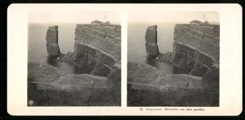 Stereo-Fotografie NPG, Ansicht Helgoland, Blick auf die Nordspitze von oben gesehen