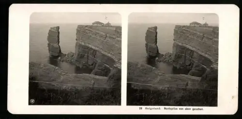 Stereo-Fotografie NPG, Ansicht Helgoland, Lange Anne an der Nordspitze