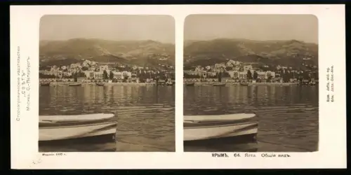 Stereo-Fotografie unbekannter Fotograf, Ansicht Jalta, Blick nach der Stadt