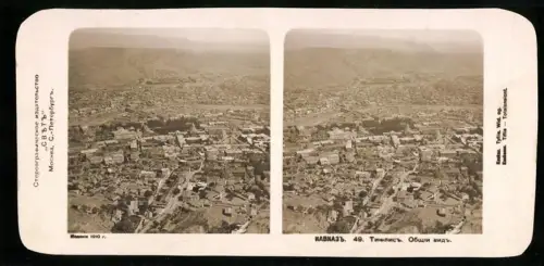 Stereo-Fotografie unbekannter Fotograf, Ansicht Tiflis, Gesamtansicht der Stadt von oben