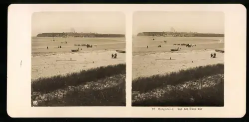 Stereo-Fotografie NPG, Ansicht Helgoland, Blick von der Düne nach dem Ort