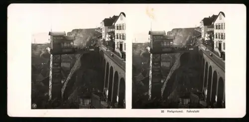 Stereo-Fotografie NPG, Ansicht Helgoland, der Fahrstuhl im Oberland