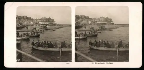 Stereo-Fotografie NPG, Ansicht Helgoland, Blick zum Kurhaus mit ankommenden Gästen