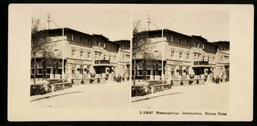 Stereo-Fotografie unbekannter Fotograf, Ansicht Schreiberhau, Partie am Königs Hotel