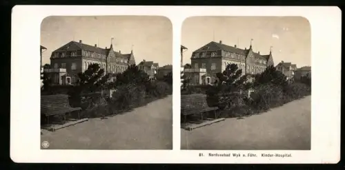 Stereo-Fotografie NPG, Ansicht Wyk a. Föhr, das Kinder Hospital