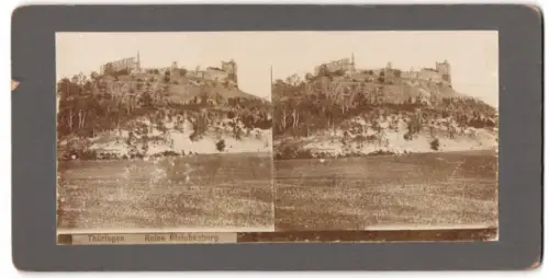 Stereo-Fotografie unbekannter Fotograf, Ansicht Wandersleben, Blick nach der Ruine Gleichenburg
