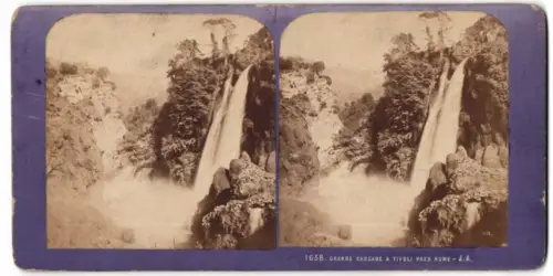 Stereo-Fotografie unbekannter Fotograf, Ansicht Tivoli, Grande Cascade a Tivoli