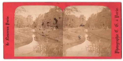 Stereo-Fotografie C. G., Paris, Ansicht Vincennes, Flusspartie