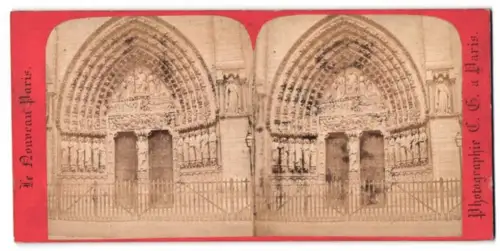 Stereo-Fotografie C. G., Paris, Ansicht Paris, Portal de Notre Dame