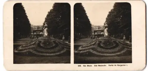 Stereo-Fotografie unbekannter Fotograf, Ansicht Bad Neuenahr, Partie im Kurgarten mit Pavillon