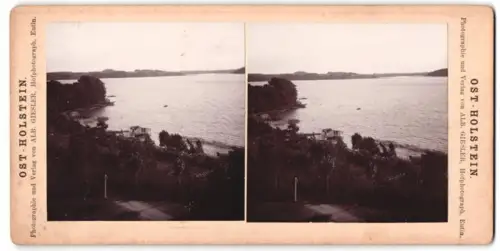 Stereo-Fotografie Alb. Giesler, Eutin, Ansicht Eutin, Blick auf den Kellersee mit Bootshaus