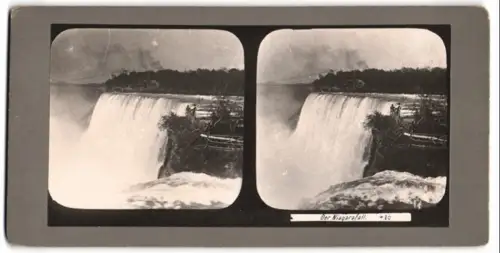 Stereo-Fotografie unbekannter Fotograf, Ansicht Niagara Falls, Blick auf die Niagara Fälle