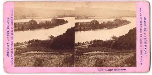 Stereo-Fotografie J. F. Stiehm, Ansicht Nonnenwerth, Blick nach dem Kloster Nonnenwerth