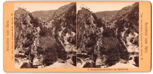 Stereo-Fotografie Gustav Liersch & Co., Berlin, Ansicht Thale, Heuscheunenrücken im Bodethal