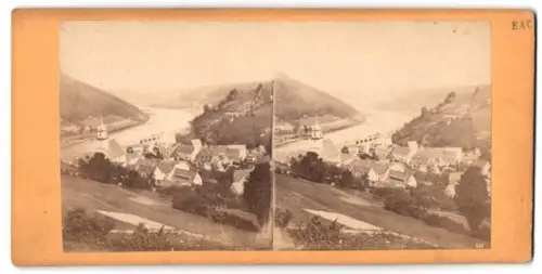 Stereo-Fotografie unbekannter Fotograf, Ansicht Königstein / Elbe, Blick auf die Stadt in der sächsischen Schweiz