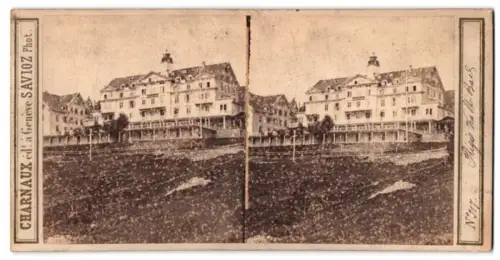 Stereo-Fotografie Charnaux, Geneve, Ansicht Rigi Kaltbad, Blick nach dem Hotel Kaltbad
