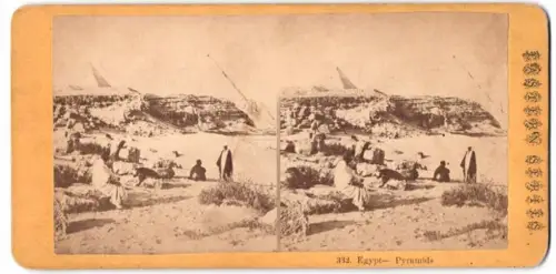 Stereo-Fotografie unbekannter Fotograf, Ansicht Gizeh, Blick auf die Pyramiden