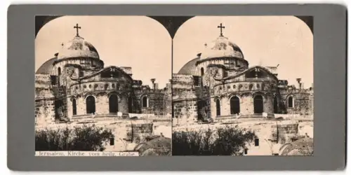 Stereo-Fotografie unbekannter Fotograf, Ansicht Jerusalem, die Kirche vom heiligen Grab