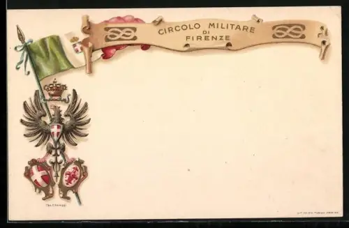 AK Cicolo Militare di Firenze, Wappen mit Fahne