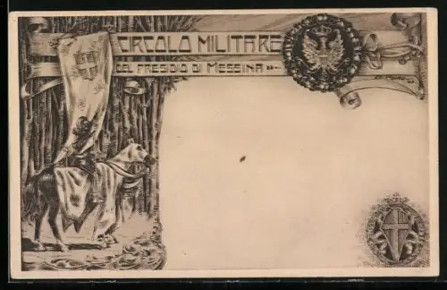 Künstler-AK Circolo Militare del Presidio di Messina