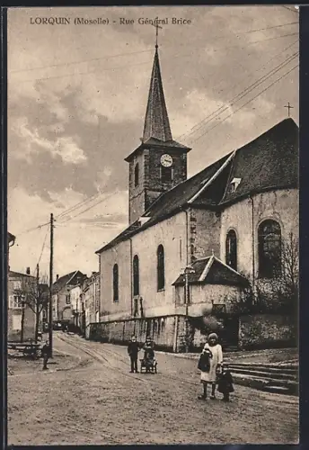 AK Lorquin /Moselle, Rue Général Brice, Strassenpartie