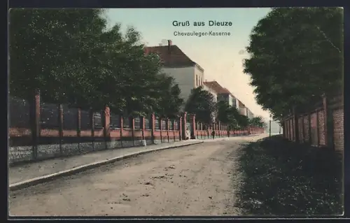 AK Dieuze, Chevauleger-Kaserne mit Strassenpartie