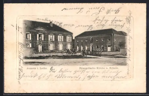 AK Ammetz i. Lothr., Église évangélique et école