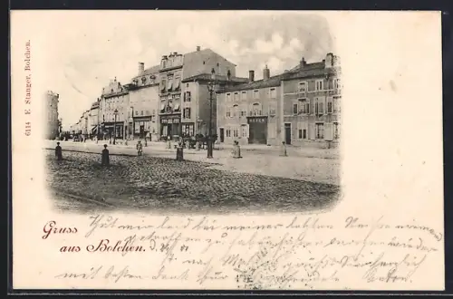AK Bolchen, Vue de la place principale avec bâtiments et passants
