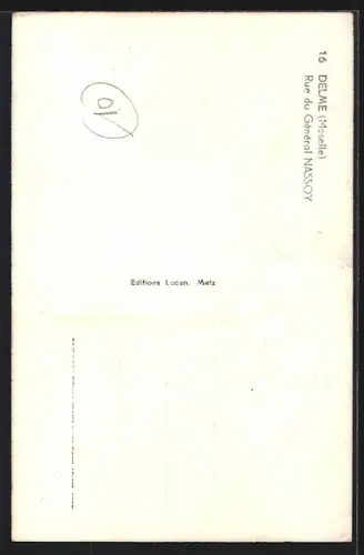 AK Delme, Vue de l`église et de la rue du Général Nassoy