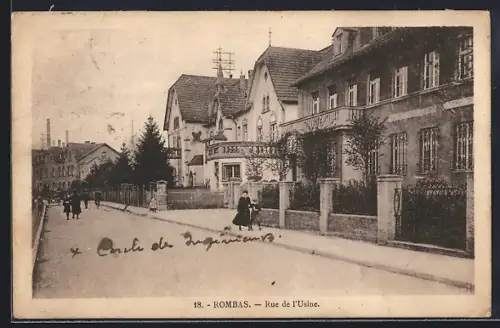 AK Rombas, Rue de l`Usine avec le Cercle des Ingénieurs