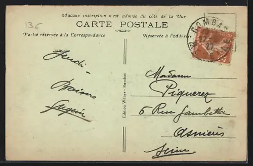 AK Rombas, Rue de l`Usine avec le Cercle des Ingénieurs