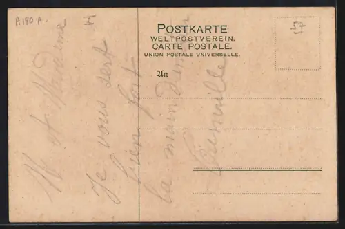 Lithographie Metz, General Commando, Felsenbäder mit Regierungsbrücke, Vinzenzplatz