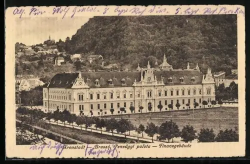 AK Kronstadt, Finanzgebäude mit Strasse und Umgebung