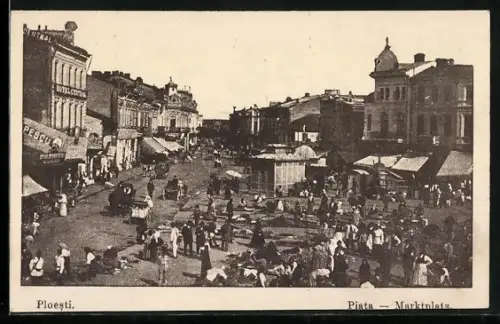 AK Ploesti, Blick auf den Marktplatz