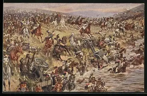 Künstler-AK Blücher an der Katzbach am 26.8.1813
