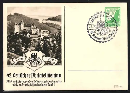 AK 42. Deutscher Philatelistentag, 6.-7.Juni 1936, Ganzsache