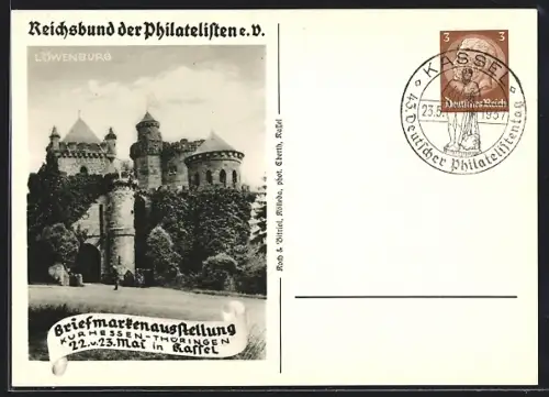 AK Kassel, Rathaus, Briefmarken-Ausstellung 1937, Reichsbund der Philatelisten e. V., Ganzsache