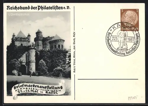 AK Kassel, Briefmarken-Ausstellung 1937, Reichsbund der Philatelisten e. V., Ganzsache