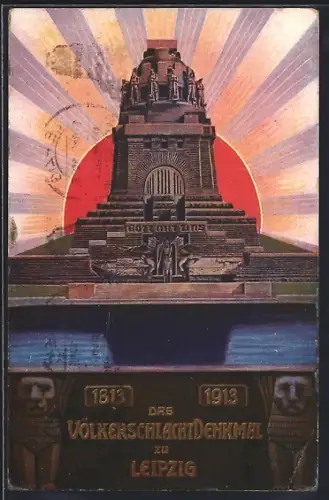 AK Leipzig, Weihe des Völkerschlachtdenkmals 1913, Ganzsache
