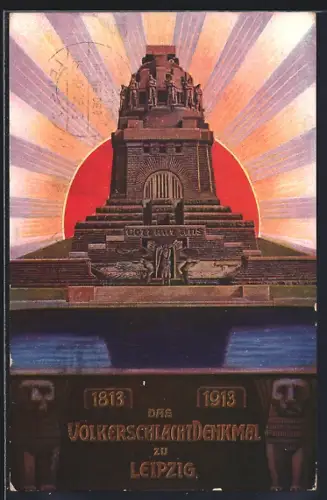 AK Leipzig, Weihe des Völkerschlachtdenkmals 1913, Ganzsache