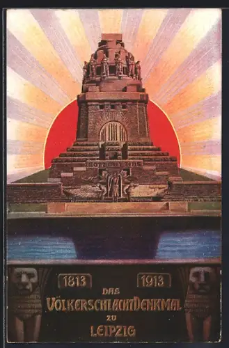 AK Leipzig, Weihe des Völkerschlachtdenkmals 1913, Ganzsache